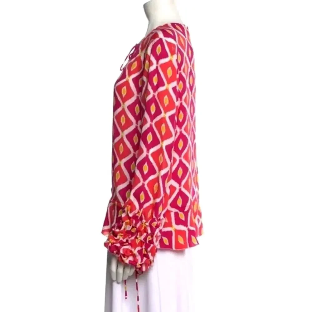 Tory Burch Silk Printed Blouse Size 4